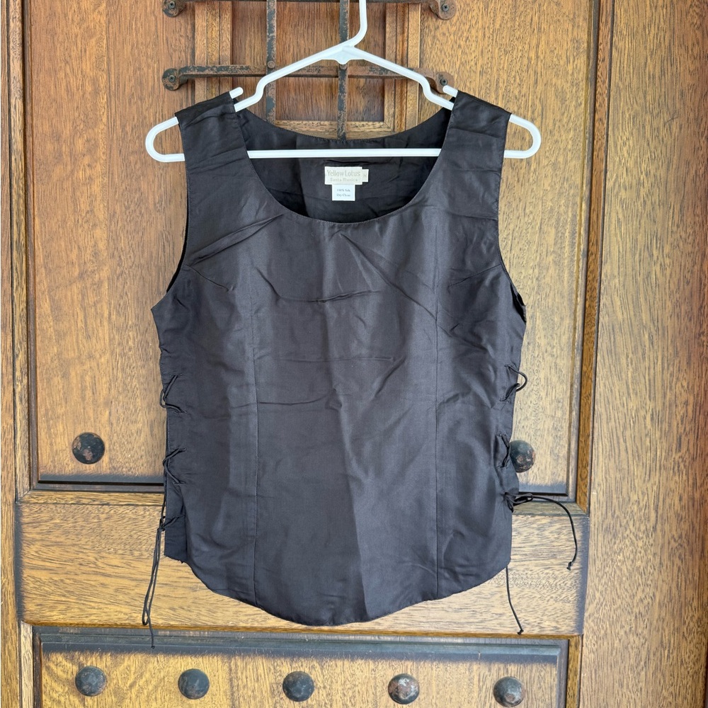 100% silk Black Sleeveless Top size M